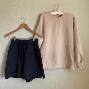 lululemon All Yours short, Perfectly Oversize crew